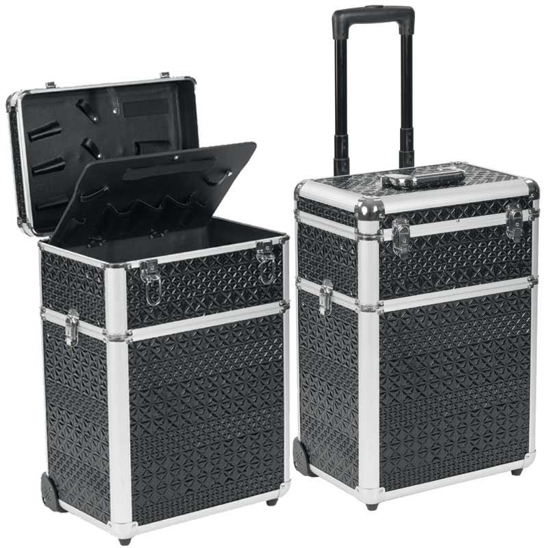 Valise a roulettes 2 parties black